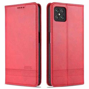 For Oppo A92s AZNS Magnetic Calf Texture Horizontal Flip Leather Case with Card Slots & Holder & Wallet(Red)