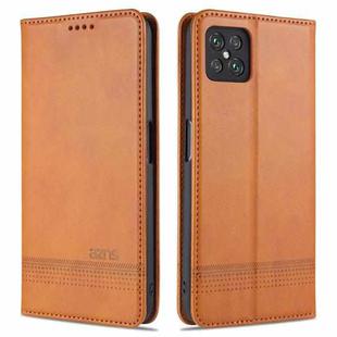 For Oppo A92s AZNS Magnetic Calf Texture Horizontal Flip Leather Case with Card Slots & Holder & Wallet(Light Brown)