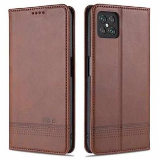 For Oppo A92s AZNS Magnetic Calf Texture Horizontal Flip Leather Case with Card Slots & Holder & Wallet(Dark Brown)