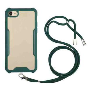 Acrylic + Color TPU Shockproof Case with Neck Lanyard For iPhone 6(Dark Green)