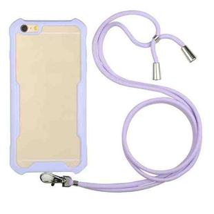 Acrylic + Color TPU Shockproof Case with Neck Lanyard For iPhone 6 Plus(Purple)