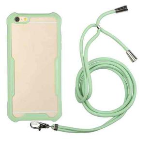 Acrylic + Color TPU Shockproof Case with Neck Lanyard For iPhone 6 Plus(Avocado Green)