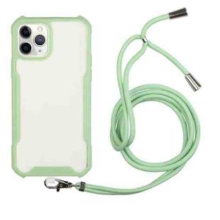 For iPhone 12 Pro Acrylic + Color TPU Shockproof Case with Neck Lanyard(Avocado Green)