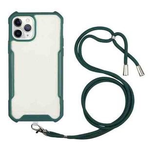 For iPhone 12 Acrylic + Color TPU Shockproof Case with Neck Lanyard