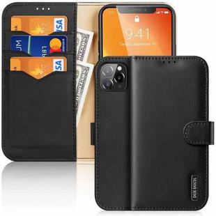DUX DUCIS Hivo Series Cowhide + PU + TPU Leather Horizontal Flip Case with Holder & Card Slots For iPhone 11 Pro(Black)
