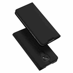 For Motorola Moto E7 DUX DUCIS Skin Pro Series Horizontal Flip PU + TPU Leather Case, with Holder & Card Slots(Black)