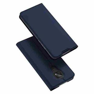 For Motorola Moto E7 DUX DUCIS Skin Pro Series Horizontal Flip PU + TPU Leather Case, with Holder & Card Slots(Blue)