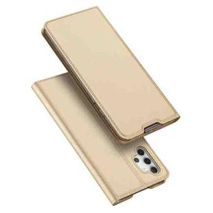 For Samsung Galaxy A32 5G / M32 5G DUX DUCIS Skin Pro Series Horizontal Flip PU + TPU Leather Case, with Holder & Card Slots(Gold)