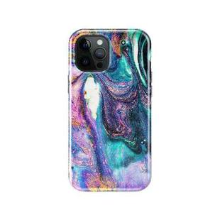 IMD 2 in 1 Upper Lower Cover Double-sided Film Glitter Marble Protective Case For iPhone 12 / 12 Pro(Colour)