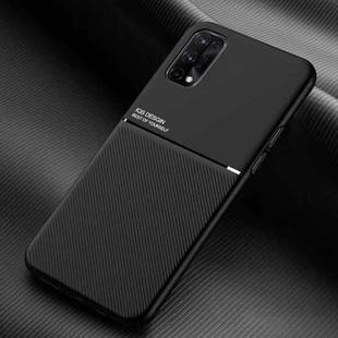 For OPPO Realme 7 Pro Classic Tilt Strip Grain Magnetic Shockproof PC + TPU Case(Black)