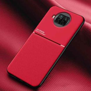 For Xiaomi Mi 10T Lite 5G Classic Tilt Strip Grain Magnetic Shockproof PC + TPU Case(Red)