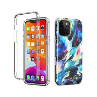 IMD 2 in 1 Upper Lower Cover Double-sided Film Marble Protective Case For iPhone 12 / 12 Pro(Colour)