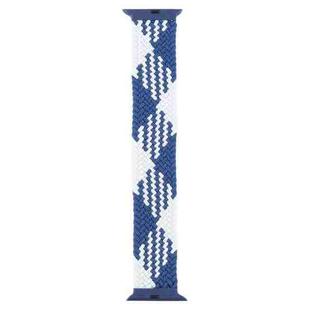 Plastic Buckle Mixed Color Nylon Braided Single Loop Watch Band For Apple Watch Ultra 49mm / Series 8&7 45mm / SE 2&6&SE&5&4 44mm / 3&2&1 42mm, Size:S(Checkered Blue White)