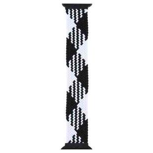 Plastic Buckle Mixed Color Nylon Braided Single Loop Watch Band For Apple Watch Series 7 45mm / 6 & SE & 5 & 4 44mm / 3 & 2 & 1 42mm, Size:M(Checkered Black White)