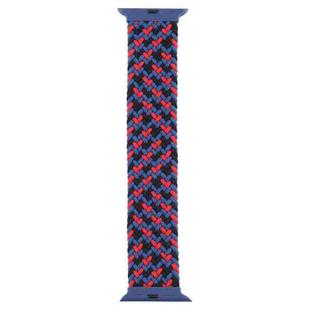 Plastic Buckle Mixed Color Nylon Braided Single Loop Watch Band For Apple Watch Ultra 49mm / Series 8&7 45mm / SE 2&6&SE&5&4 44mm / 3&2&1 42mm, Size:M(Camouflage Red)