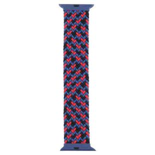 Plastic Buckle Mixed Color Nylon Braided Single Loop Watch Band For Apple Watch Ultra 49mm / Series 8&7 45mm / SE 2&6&SE&5&4 44mm / 3&2&1 42mm, Size:XXL(Camouflage Red)