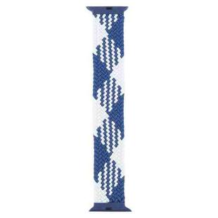 Plastic Buckle Mixed Color Nylon Braided Single Loop Watch Band For Apple Watch Series 8&7 41mm / SE 2&6&SE&5&4 40mm / 3&2&1 38mm, Size:M(Checkered Blue White)