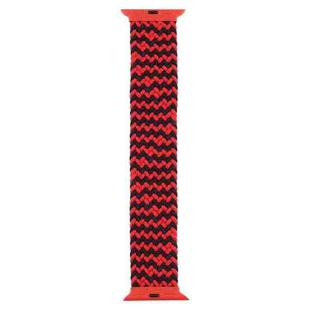 Plastic Buckle Mixed Color Nylon Braided Single Loop Watch Band For Apple Watch Series 8&7 41mm / SE 2&6&SE&5&4 40mm / 3&2&1 38mm, Size:L(Ripple Black Red)
