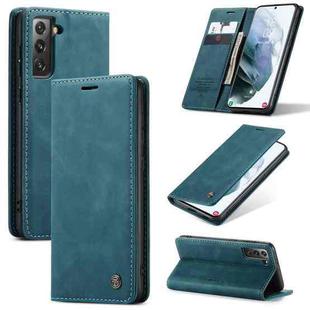 For Samsung Galaxy S21+ 5G CaseMe 013 Multifunctional Horizontal Flip Leather Case with Holder & Card Slot & Wallet(Blue)