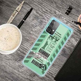 For Samsung Galaxy A32 5G Boarding Pass Series TPU Phone Protective Case(Green New York)