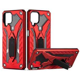 For Samsung Galaxy A12 5G Shockproof TPU + PC Protective Case with Holder(Red)