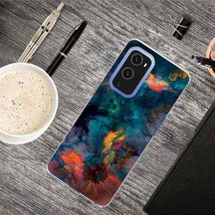 For OnePlus 9 Shockproof Painted Transparent TPU Protective Case(Watercolor Ink)