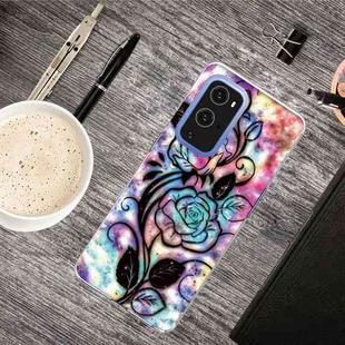 For OnePlus 9 Shockproof Painted Transparent TPU Protective Case(Starry Rose)