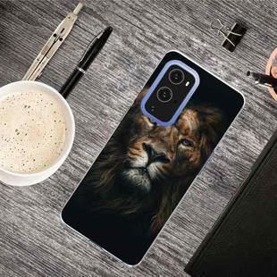 For OnePlus 9 Pro Shockproof Painted Transparent TPU Protective Case(Yellow Lion)