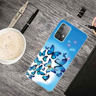 For Samsung Galaxy A32 5G Shockproof Painted Transparent TPU Protective Case(Blue Butterfly)