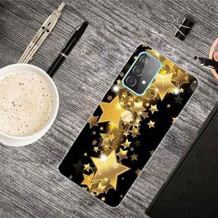 For Samsung Galaxy A52 5G / 4G Shockproof Painted Transparent TPU Protective Case(Gold Star)