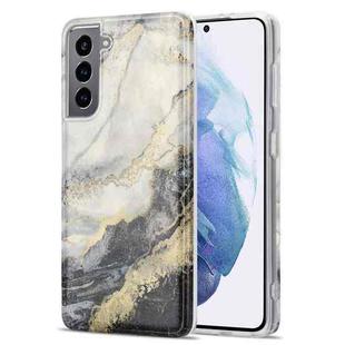For Samsung Galaxy S21+ 5G TPU Gilt Marble Pattern Protective Case(Black Grey)