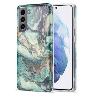 For Samsung Galaxy S21+ 5G TPU Gilt Marble Pattern Protective Case(Green)