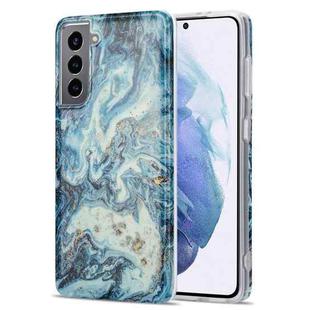 For Samsung Galaxy S21+ 5G TPU Gilt Marble Pattern Protective Case(Blue)