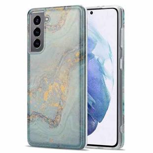 For Samsung Galaxy S21+ 5G TPU Gilt Marble Pattern Protective Case(Light Blue)