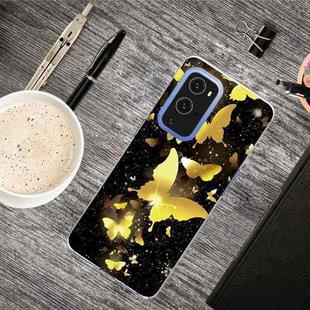 For OnePlus 9 Shockproof Painted Transparent TPU Protective Case(Dorking Butterfly)