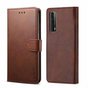 For Huawei P Smart 2021 GUSSIM GS-001 Business Style Horizontal Flip Skin Feel PU Leather Case with Holder & Card Slots & Wallet & Photo Frame(Brown)