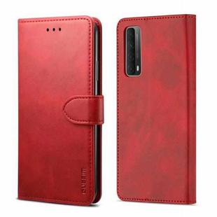 For Huawei P Smart 2021 GUSSIM GS-001 Business Style Horizontal Flip Skin Feel PU Leather Case with Holder & Card Slots & Wallet & Photo Frame(Red)