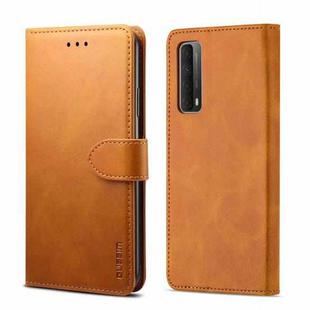 For Huawei P Smart 2021 GUSSIM GS-001 Business Style Horizontal Flip Skin Feel PU Leather Case with Holder & Card Slots & Wallet & Photo Frame(Yellow)
