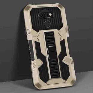For LG K31 Vanguard Warrior All Inclusive Double-color Shockproof TPU + PC Protective Case with Holder(Gold)