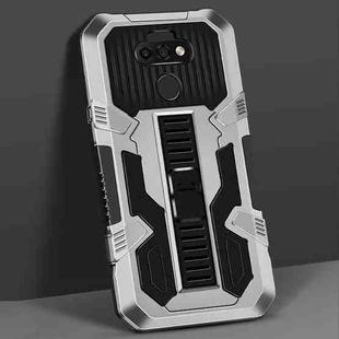 For LG K31 Vanguard Warrior All Inclusive Double-color Shockproof TPU + PC Protective Case with Holder(Silver White)