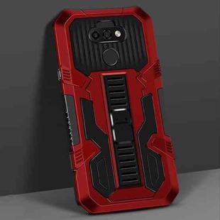 For LG K31 Vanguard Warrior All Inclusive Double-color Shockproof TPU + PC Protective Case with Holder(Red)
