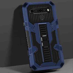 For LG K61 Vanguard Warrior All Inclusive Double-color Shockproof TPU + PC Protective Case with Holder(Blue)
