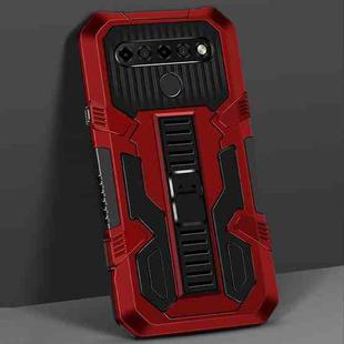 For LG K61 Vanguard Warrior All Inclusive Double-color Shockproof TPU + PC Protective Case with Holder(Red)