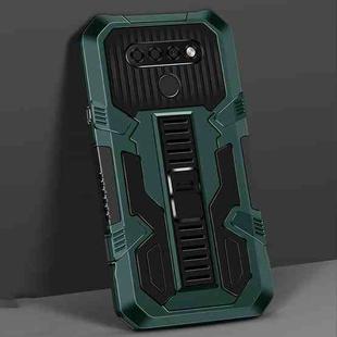 For LG Stylo 6 Vanguard Warrior All Inclusive Double-color Shockproof TPU + PC Protective Case with Holder(Graphite Green)