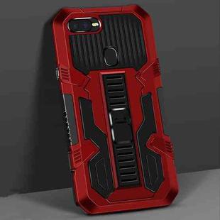 For OPPO A5s Vanguard Warrior All Inclusive Double-color Shockproof TPU + PC Protective Case with Holder(Red)