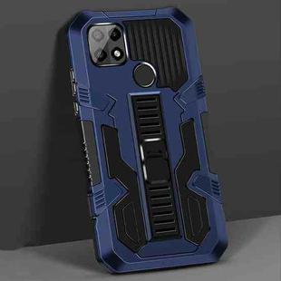 For OPPO A15 Vanguard Warrior All Inclusive Double-color Shockproof TPU + PC Protective Case with Holder(Blue)