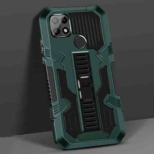 For OPPO A15 Vanguard Warrior All Inclusive Double-color Shockproof TPU + PC Protective Case with Holder(Graphite Green)