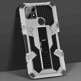 For OPPO A15 Vanguard Warrior All Inclusive Double-color Shockproof TPU + PC Protective Case with Holder(Silver White)