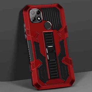 For OPPO A15 Vanguard Warrior All Inclusive Double-color Shockproof TPU + PC Protective Case with Holder(Red)