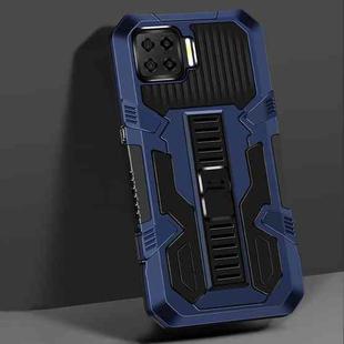 For OPPO A73 Vanguard Warrior All Inclusive Double-color Shockproof TPU + PC Protective Case with Holder(Blue)
